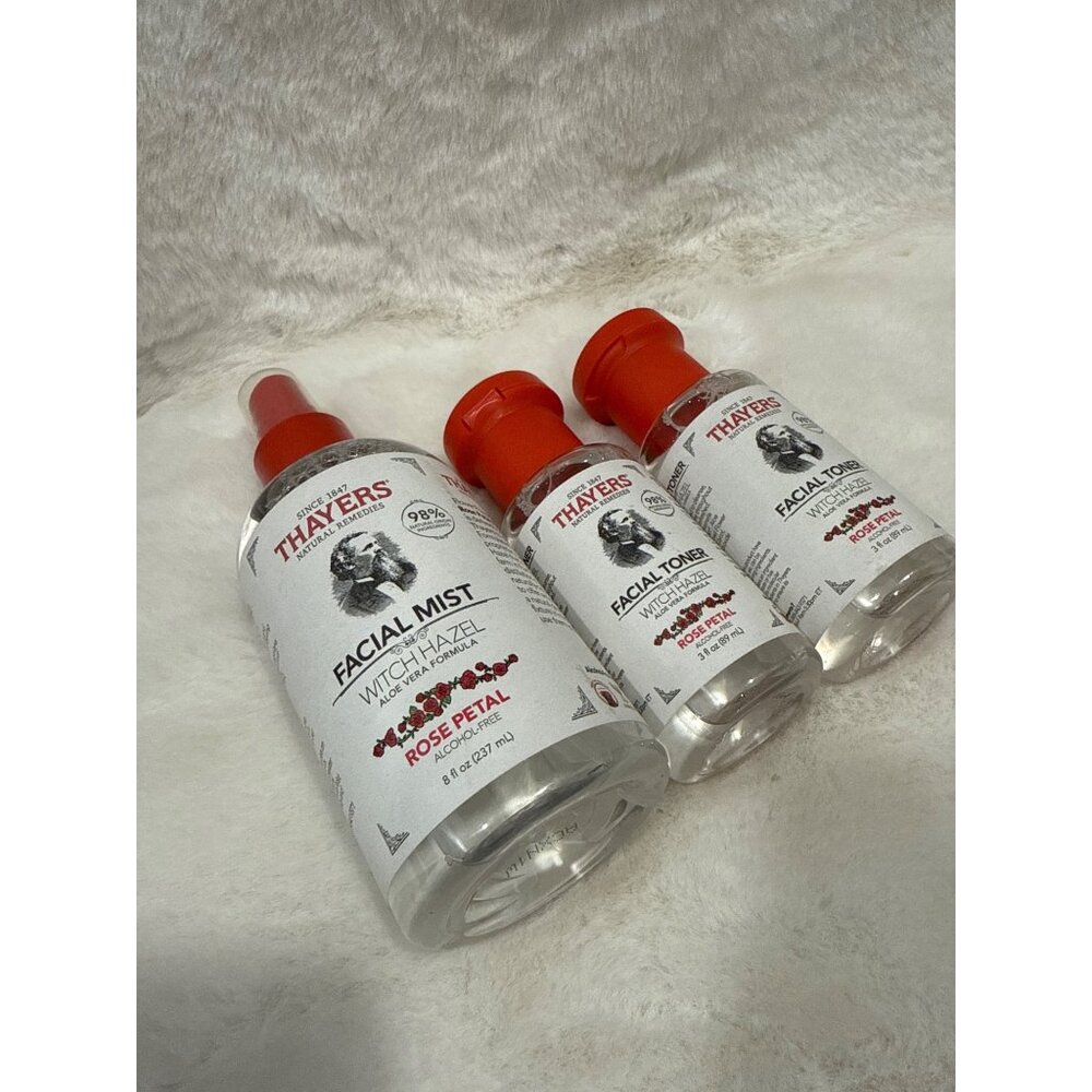 Thayers Rose Petal Witch Hazel Facial Mist 8 fl oz & Toner (2) 3 fl oz NEW - Picture 3 of 4